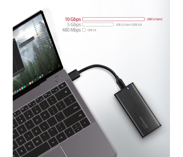 Axagon EEM2-SBC, USB-C 3.2 Gen 2 - M.2 SATA SSD RAW box, bezśrubowy - 1353419 - zdjęcie 5